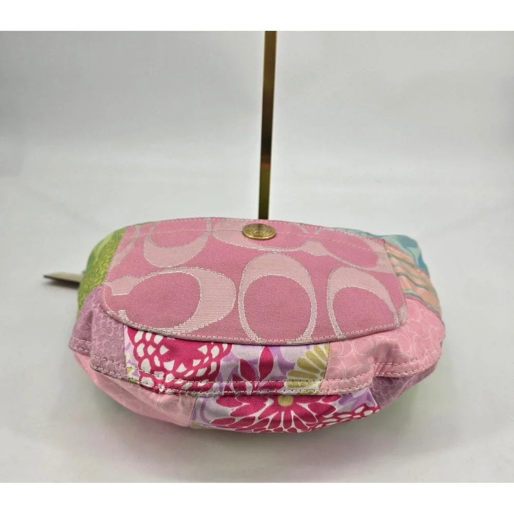 Coach Patchwork Signature Hobo Shoulder Bag Pink Floral Y2K Boho 2000s
